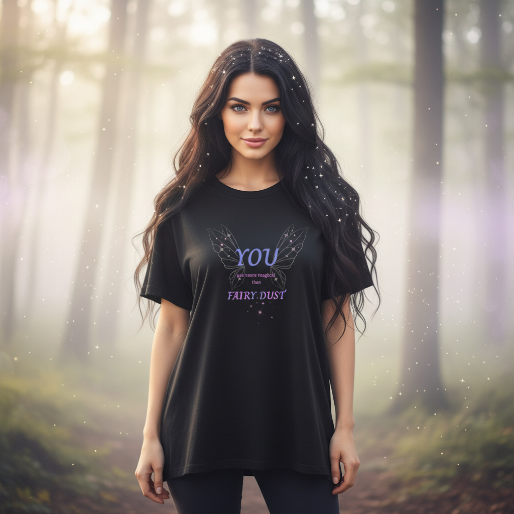 Fairy Dust Tee Mockup - Natural & Loose