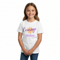 Girl wearing Courage is Contagious tee