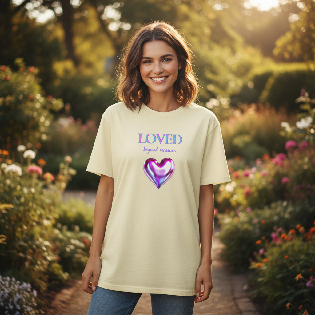 LOVED Beyond Measure Butter Tee Relaxed Smaller Design Mockup