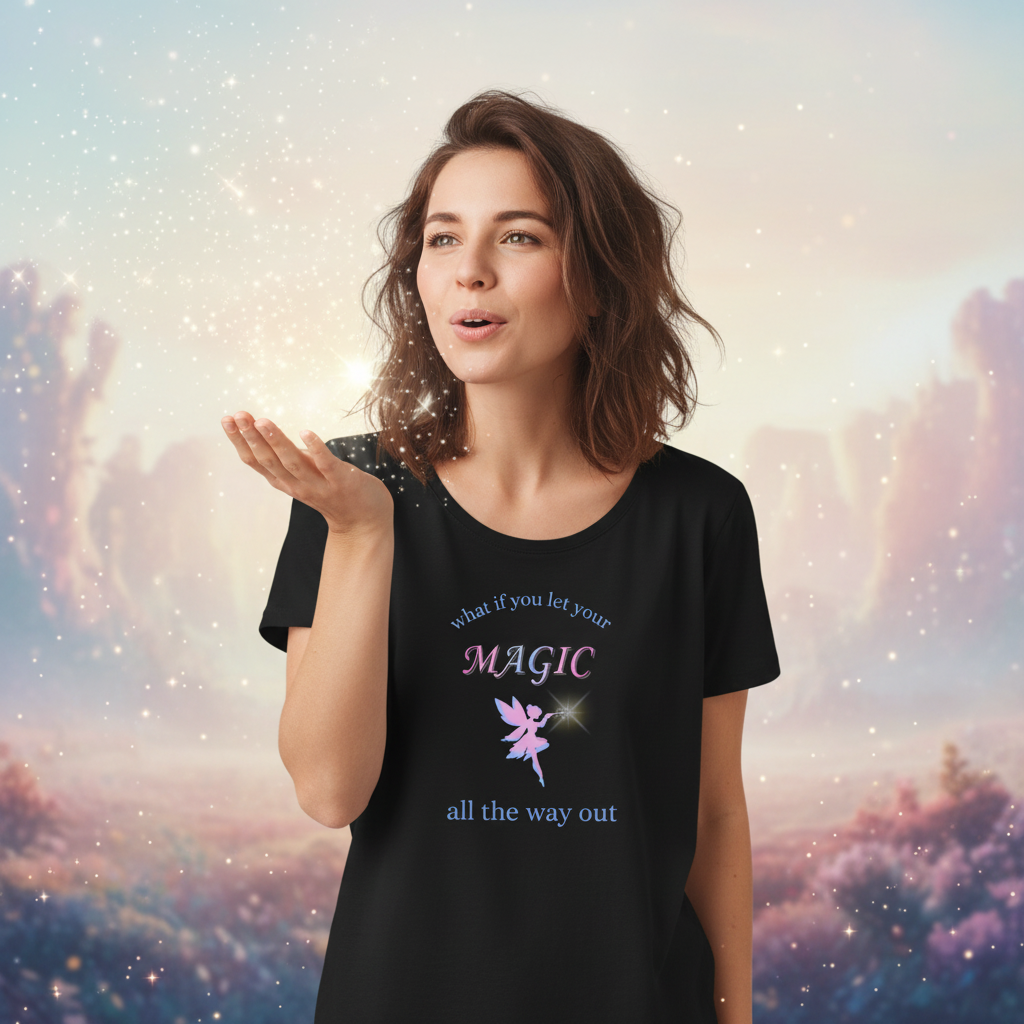 Magic Fairy Black Tee Blowing Magic Natural