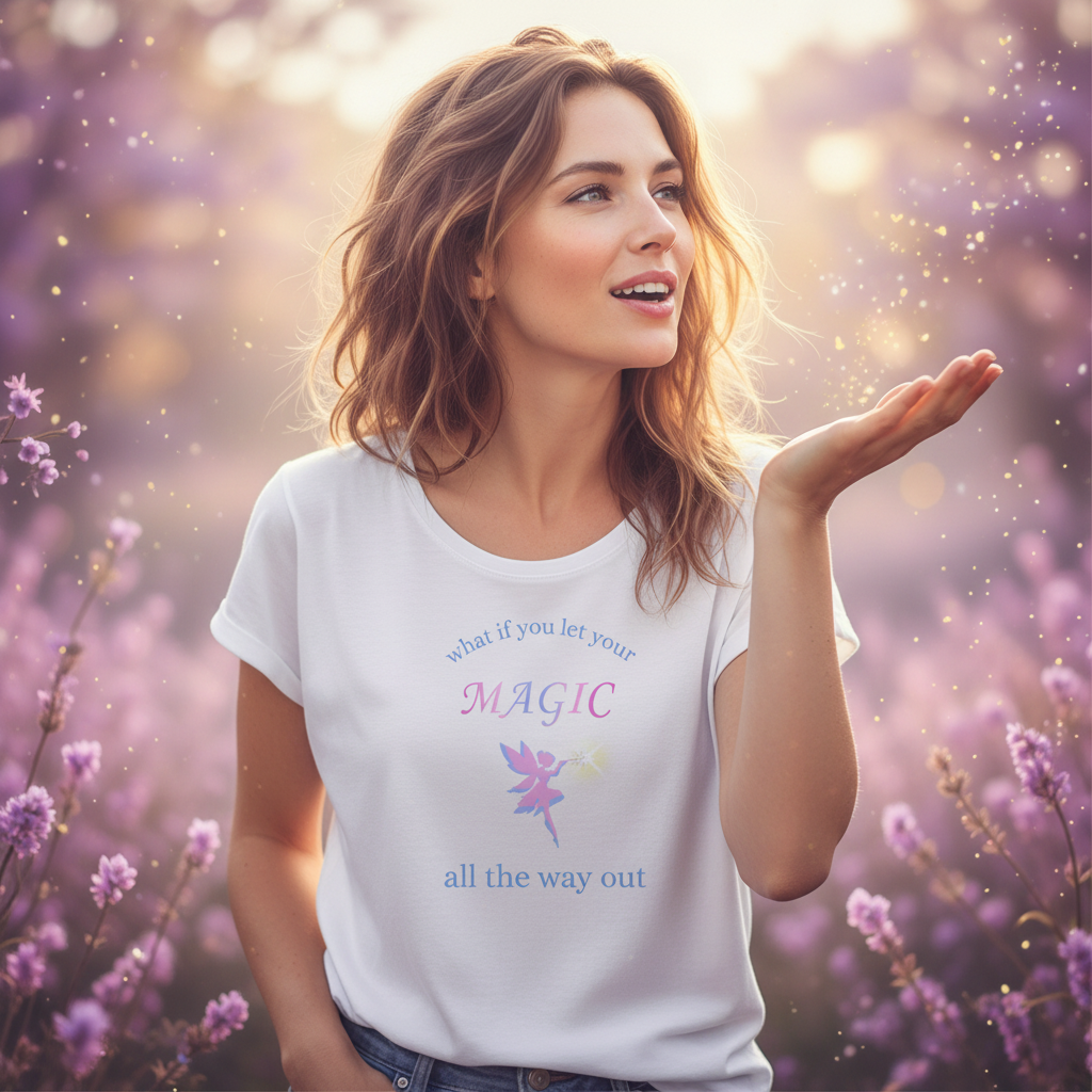 Magic Fairy White Tee Blowing Magic Natural
