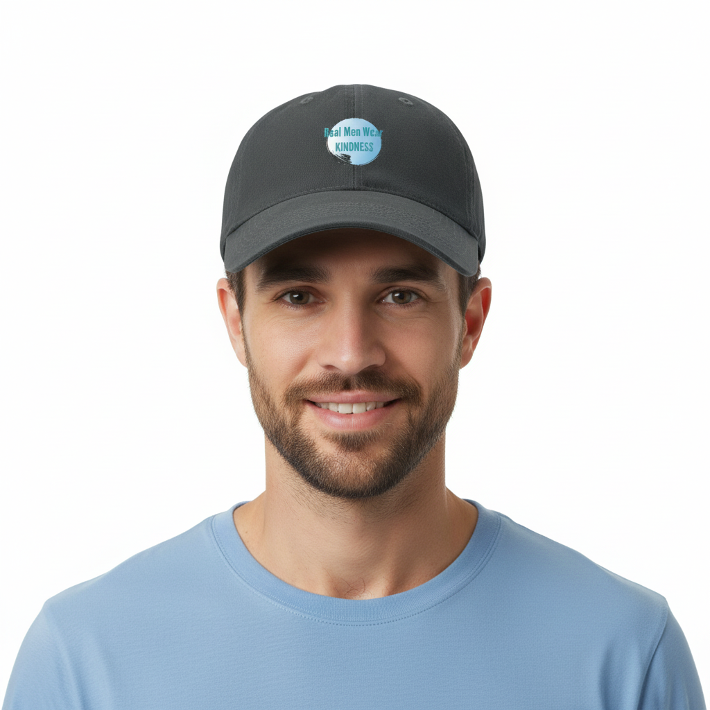 Man wearing Real Men Wear KINDNESS cap