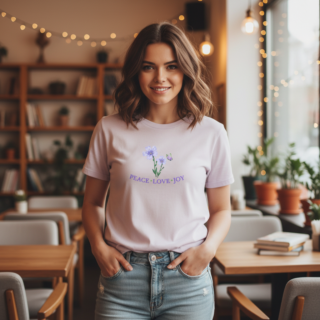 Peace Love Joy Tee – Orchid