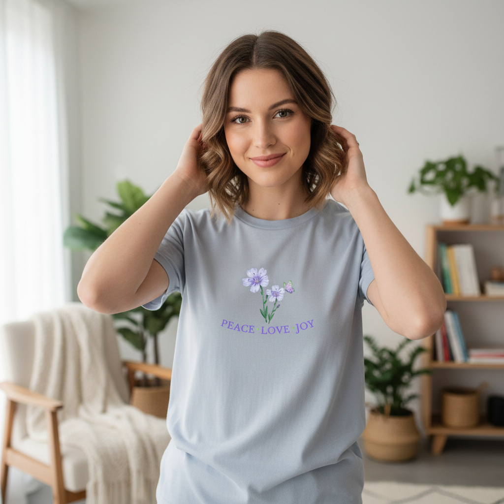 Peace Love Joy Tee – Powder