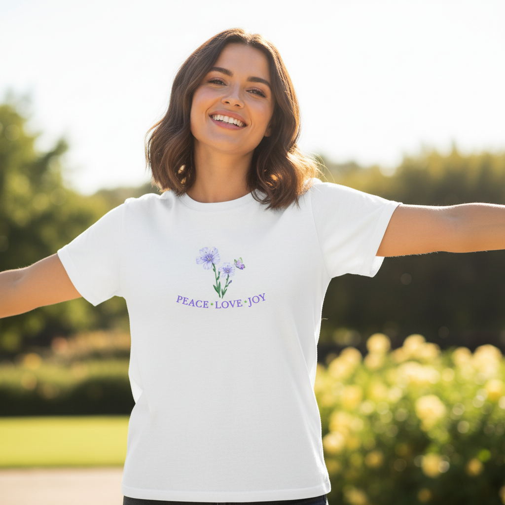 Peace Love Joy Tee – White