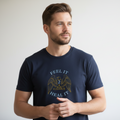 Peaceful man wearing Feel It to Heal It shirt
