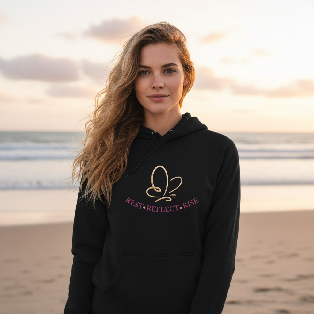 Rest Reflect Rise Hoodie – Black v6