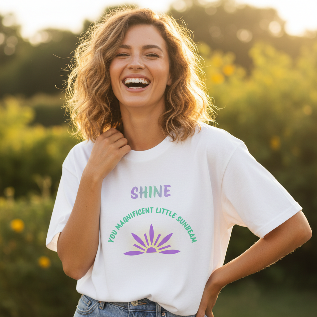 Shine You Magnificent Little Sunbeam White Boyfriend Tee