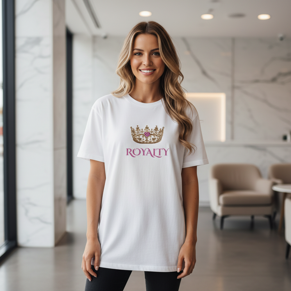 Sweet Sweet Love White Tee Wavy Hair Upmarket Mockup