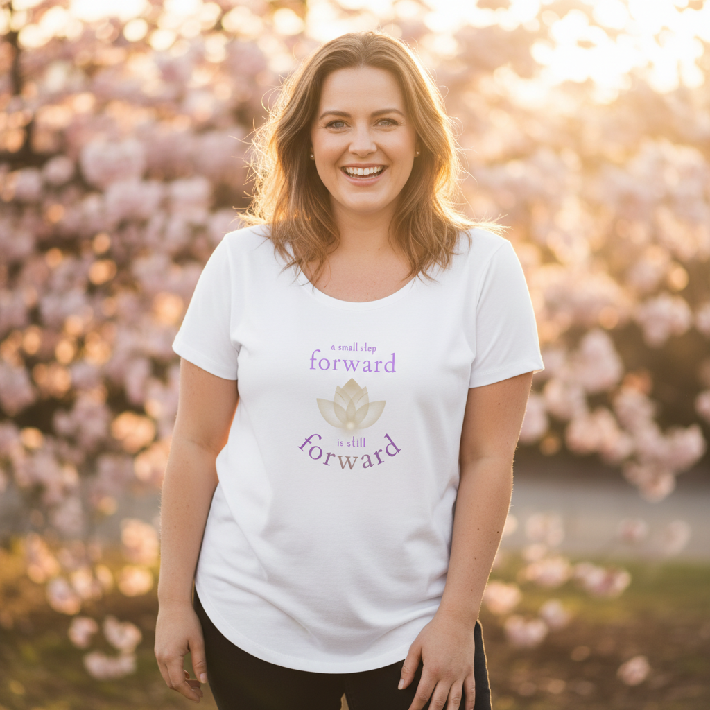 White tee natural pose
