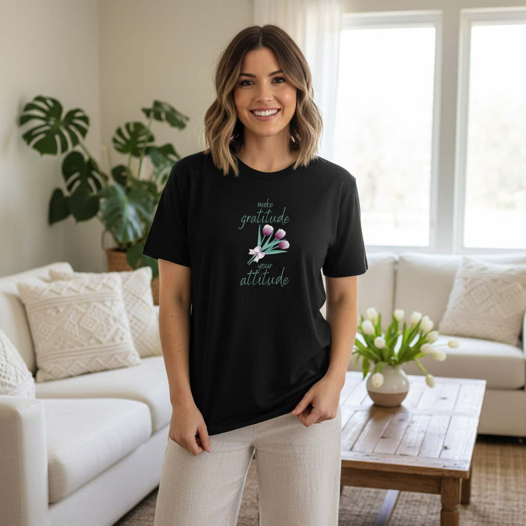 Woman in relaxed pose looking at camera