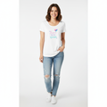 Woman wearing Be your own kind of Wonderful white tee