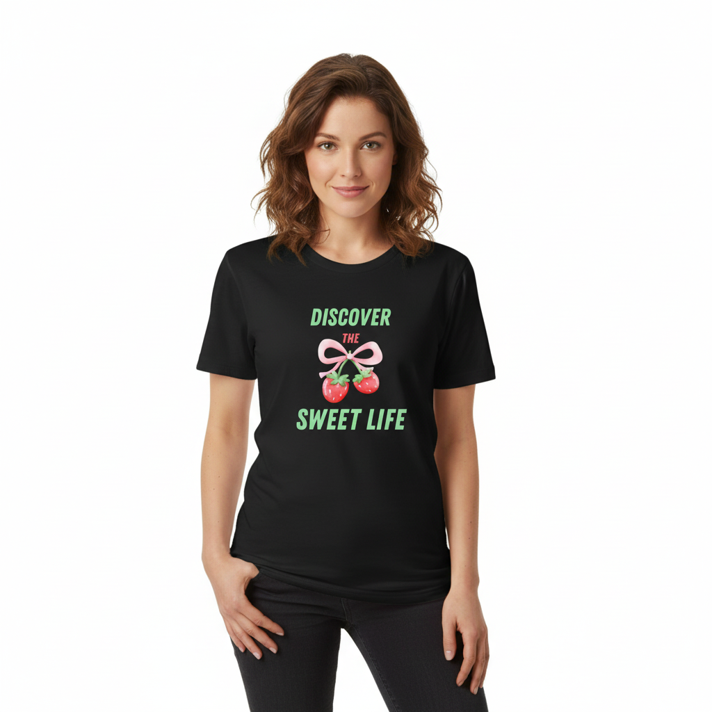 Woman wearing Discover the Sweet Life design