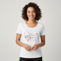 Woman wearing grateful and blessed tee mockup