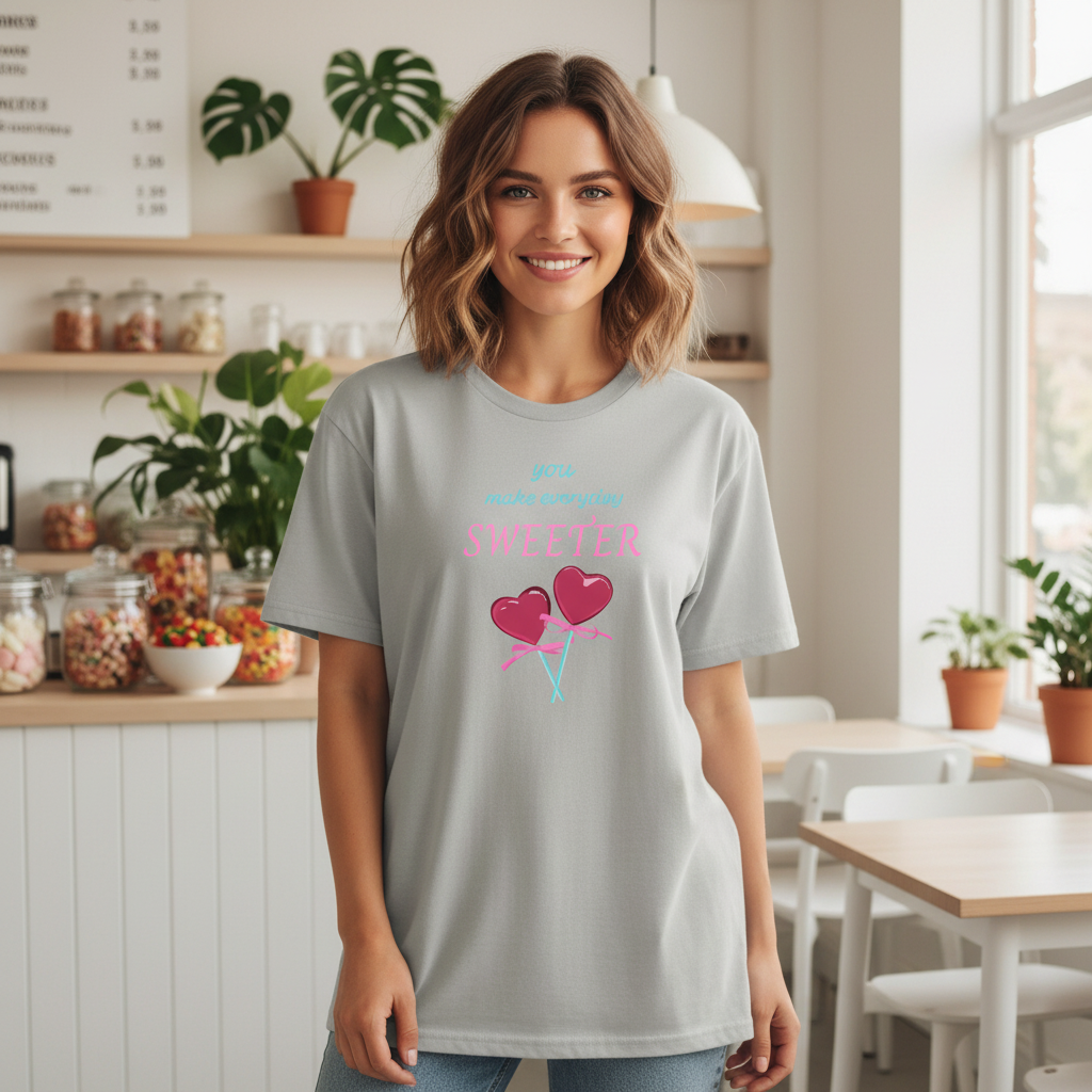 You Make Everyday Sweeter Storm Tee Cafe Mockup